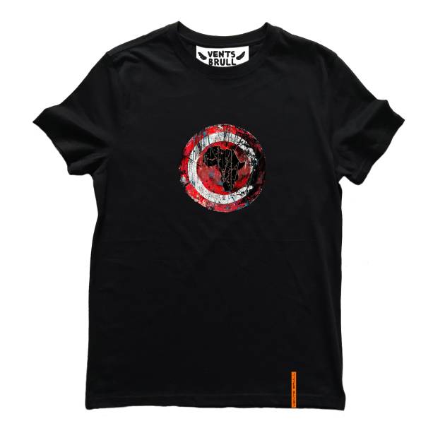 CAPTAIN AFRICA SHIELD - BLACK T-SHIRT